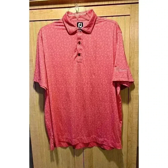 FootJoy Painted Floral Golf Shirt Watermelon- Size XL *READ About Personlization - Picture 1 of 6